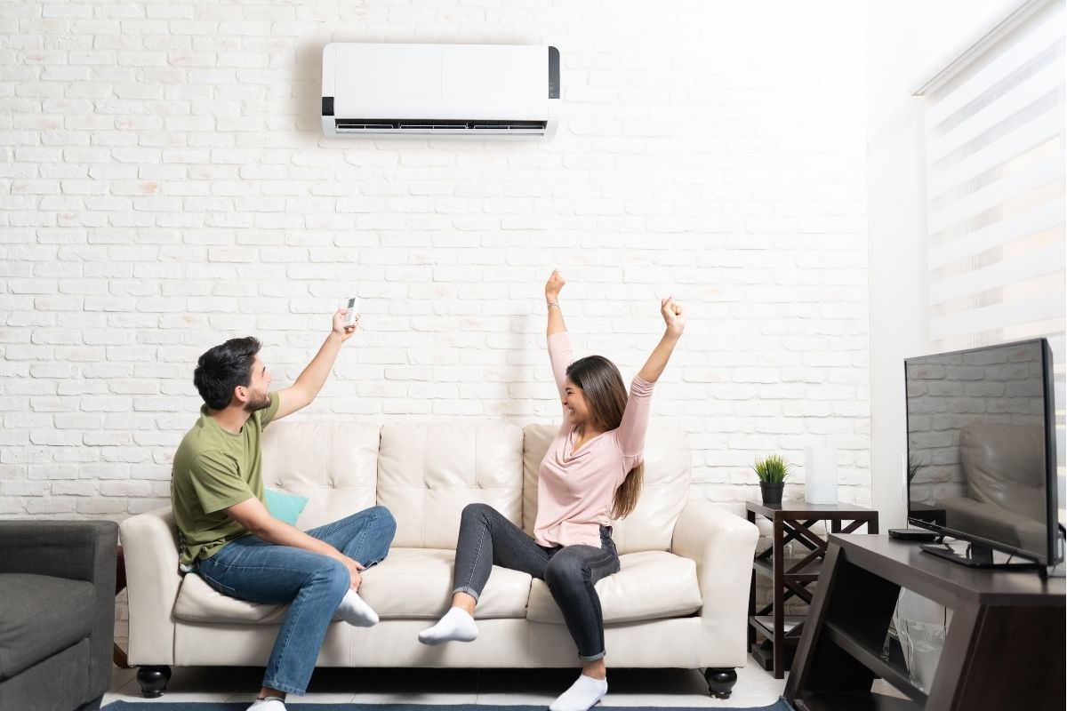 High-efficiency ductless mini-split AC installation in NYC.